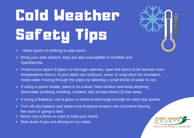 Fort Bend County Cold Weather Safty Tips