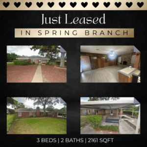 Just Leased in Spring Branch Houston