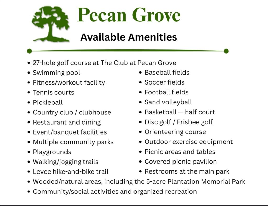 Pecan Grove amenities